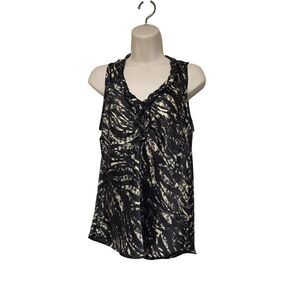 Rafaella Women Black Sleeveless Blouse Size Medium